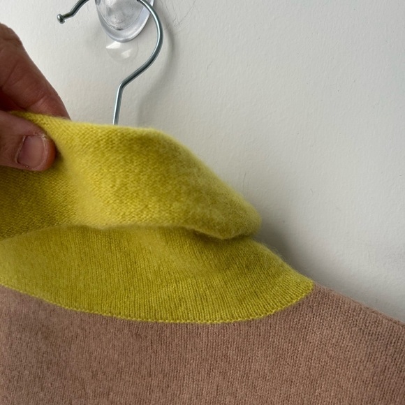 Gobi Cashmere Tan and Green Turtleneck Sweater - Picture 12 of 13
